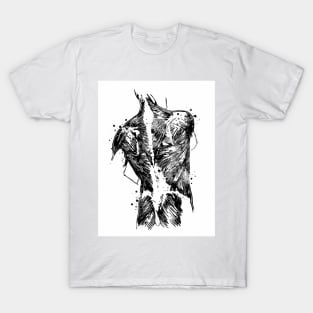 Human Back With Muscles Black and White Anatomy Gift T-Shirt